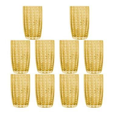 Imagem de Kit 10 Copos Alto de Vidro para Água Sucos e Refrigerante Orquídea Âmb