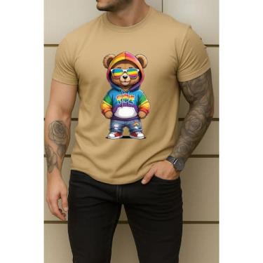 Imagem de Camiseta Masculina Premium Estampada Urso Colorido Estilosa - Versitz,