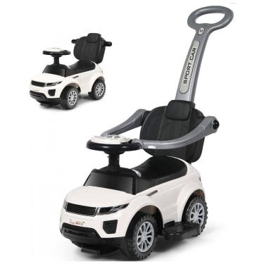 Imagem de Carrinho de Passeio Infantil 3 em 1 com Buzina, Música, Luz e Proteção de Braço para Crianças de 1 a 3 Anos, Costzon, Branco