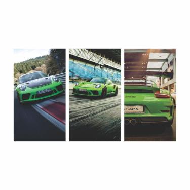 Imagem de Quadro Decorativo Carro Corrida Verde Pista Motor Velocidade