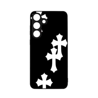 Imagem de qizjio Capa de telefone Cross Heart à prova de choque protetora moderna para Samsung Galaxy A35 5G