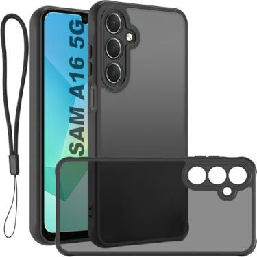 Imagem de USTIYA FG Capa para Samsung Galaxy A16 5G Case Matte Acrílico Uso Resistente Protetora de Câmera Capinha Acessórios para Celular com Cordão Preto