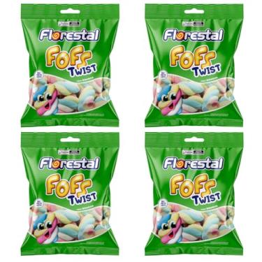 Imagem de Kit 4 Pacotes Marshmallow Colorido Twist Fofs 220g Florestal