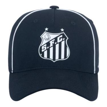 Imagem de Boné Santos Silk Infantil Licenciado Sportcom  Preto Branco