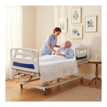 Imagem de Cama Hospitalar 3 Movimentos Fowler Manual Com Grades em ABS Elevação 