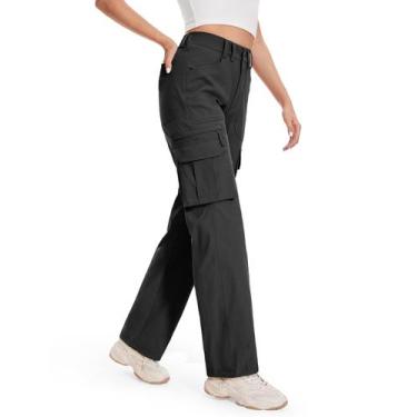 Imagem de Calças de caminhada Moosehill Cargo femininas de cintura alta resisten