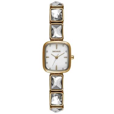 Imagem de Relógio Seculus Feminino Ref: 77334lpsvdb1 Retangular Bracelete Dourado