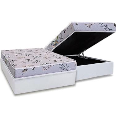 Imagem de Conjunto Box Baú Queen: Colchão Espuma Herval D28 St. Louis + Base CRC Linhão White (158x198)