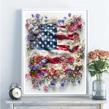 Imagem de Kits de arte de diamante 5D para adultos - kits de pintura de diamante de flores faça você mesmo, broca redonda completa - artesanato de ponto cruz bordado de cristal para decoração de parede