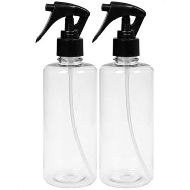 Imagem de Kit 2 Frasco Cilindrico Borrifador Preto Mini Trigger Pulverizador com Válvula Multiuso 300ml