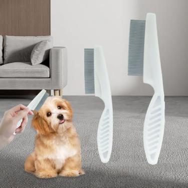 Imagem de 2 ferramentas de remoção de pente, pente de pulgas de dente fino, remoção de manchas de lágrimas, multifuncional, ferramenta mágica de limpeza de cabelo com dentes de aço inoxidável