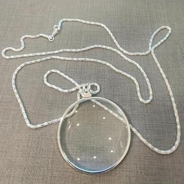 Imagem de Lupa tipo colar, pescoço suspenso, idosos, leitura, lentes convexas, joias, portátil, 5X (prateado)