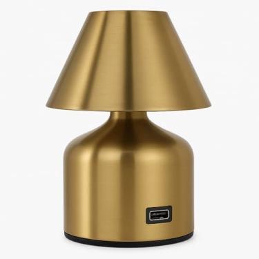 Imagem de Luminária de Mesa Mini LED USB, Dourada, Base Metálica, Portátil, Design Moderno, Iluminação Decorativa, Cor sortida
