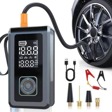 Imagem de Calibrador Compressor Pneu Bomba De Ar E Auxiliar De Par Pre