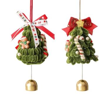 Imagem de 2 peças de enfeites de limpeza de cachimbo de árvore de Natal - decoração festiva feita à mão para pendurar árvore de Natal, casa