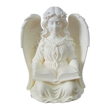 Imagem de Anjo Católico Decorativo em PLA Biodegradável, Escultura Moderna 3D, Branco, 20cm x 15cm, Acabamento Fosco, Estilo Contemporâneo, para Decoração Religiosa