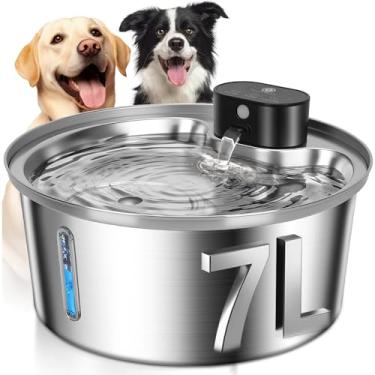Imagem de 7L, Aço Inoxidável, Bebedouro Automatico para Pet, Fonte de Agua pra Gato, Fonte Gato, Bebedouro Pet