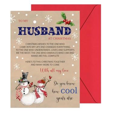 Imagem de Cartão de Natal engraçado HiFuler - Cartões de Natal de 12,7 cm x 18 cm com envelopes, cartão de Natal para marido, cartões de felicitações de Natal, presentes de Natal para marido, esposa, namorado,