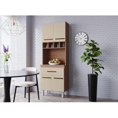 Imagem de Armario Paneleiro Balcão De Cozinha Para Micro-ondas Com 1 Gaveta Ac Vt