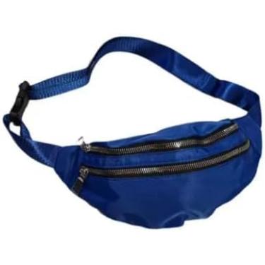 Imagem de Pochete Esportiva com 2 Compartimentos – Leve, Impermeável e Ajustável | Ideal para Corrida, Academia e Caminhada | Zíper Resistente, Design Ergonômico e Confortável (Azul)