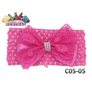 Imagem de 1 Faixa De Crochê /tricô Para Bebê mod 05 - Mundo das Meninas, salmão