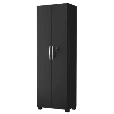 Imagem de Armário Multiuso Com Chave 2 Portas Chicago Notável Preto, Preto