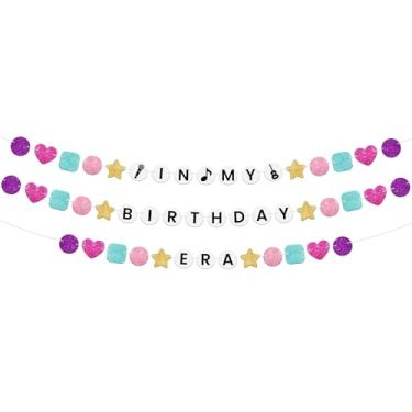 Imagem de KatchOn, in My Birthday Era Banner - 10 Feet | Friendship Bracelet Banner | Music Themed Party Decorations | Colorful Party Garland for Birthday Decorations