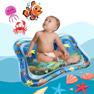 Imagem de Tapete de Água Inflável Tummy Time Bebê – Brinquedo Sensorial Interativo com Design Oceânico 3D – Estimula Coordenação Motora e Desenvolvimento Cognitivo – Material Seguro e Antivazamento – 3+ Meses