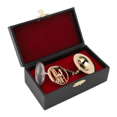 Imagem de SUNGOOYUE Decoração de Sousafone Em Miniatura Resistente, Modelo de Latão Polido Liso Com Suporte, Estojo - Artesanato Criativo para Músicos, Família - Decoração de Escritório Doméstico