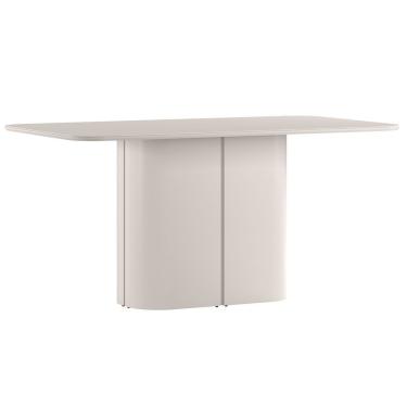 Imagem de Mesa De Jantar Para 8 Lugares 180cm Tampo Mdf Com Vidro Serena Off White - New Ceval