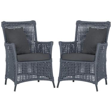 Imagem de Poltronas Igapó Alumínio Pintura Preta Corda Náutica E11 Prata