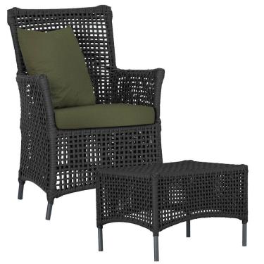 Imagem de Poltrona E Mesa Igapó Em Alumínio Preta Corda Náutica E13 Preto