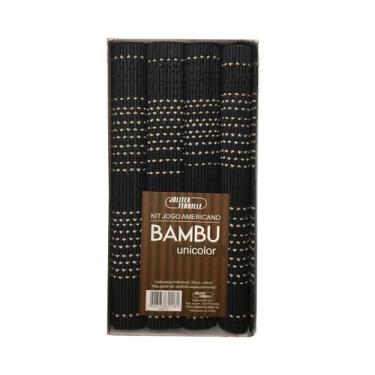 Imagem de Jogo Americano Jolitex Bambu 4 Peças Preto - IND E COM JOLITEX LTDA, P