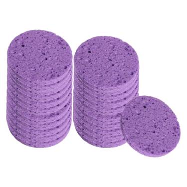 Imagem de Kokiya Esponjas faciais para remoção suave de maquiagem, cuidados com a pele, itens essenciais para viagem, discos de limpeza facial, esponja de limpeza, Roxo 20 Peças