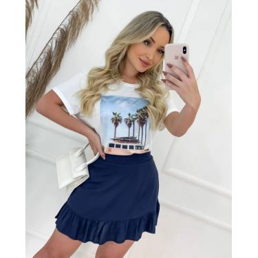 Imagem de Saia Curta com Detalhes Babados