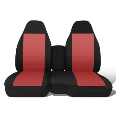 Imagem de Jokuye Capa de assento de tecido Oxford lavável para Chevrolet Colorado GMC Canyon 2004 2005 2006 2007 2008 2009 2010 2011 2012, banco dianteiro 60/40 dividido com apoio de braço de console - vermelho