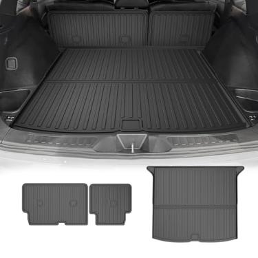 Imagem de Forro de carga adequado para Honda Passport 2019-2024 2025 - AOMSAZTO Protetores de assento traseiro e tapete de porta-malas TPE para todos os climas, tapete de carga resistente com tapetes de encosto