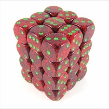 Imagem de Chessex Manufacturing 25904 Strawberry Speckled - 6 Sided 12 mm Dice Set of 36