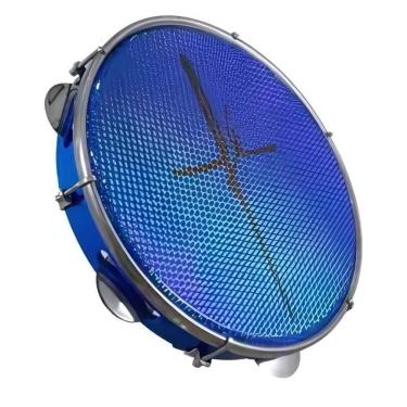 Imagem de Pandeiro Luen 10 Abs Azul Aro Plat Inox Pele Holog Fe Azul 0