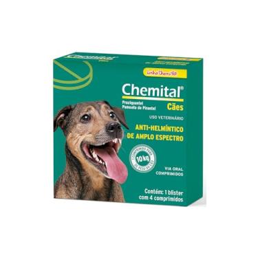 Imagem de CHEMITEC Vermífugo Chemital Cães Anti Helmíntico Caixa com 4 Comprimidos