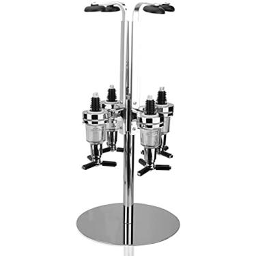 Imagem de Prateleira de vinho com 4 cabeças giratórias de metal para bar de cozinha (24,5 * 24,5 * 51 cm)