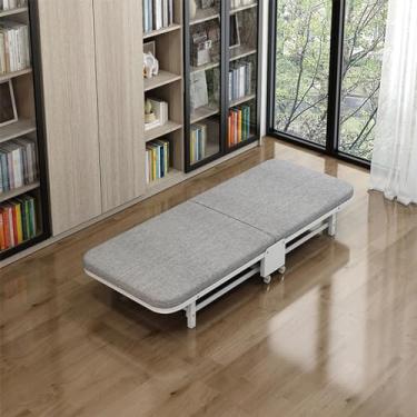 Imagem de JYXYXSCP Cama de solteiro portátil de 2 dobras dobrável para alívio de desastres de emergência. Cama de escritório dobrável multifuncional (W75CM)