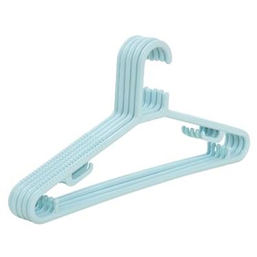 Imagem de QHFTREX Pacote com 20 cabides de plástico resistente, mais grossos e fortes, ganchos grandes antiderrapantes para secadora de roupas com recursos anti-marcação (azul) poderosamente