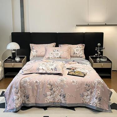 Imagem de Cobertor de luxo de verão, mantas de cama de verão, edredom leve, edredom de algodão, colcha de verão, colcha fina gelada, estampa floral, para todas as estações, 020,200 × 230 cm
