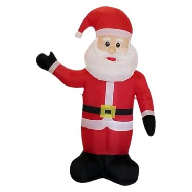 Imagem de Baoblaze Papai Noel inflável de 1,20m para decoração de Natal, com plugue americano de 110V, fácil de instalar, leve, multifuncional e com luzes embutidas.