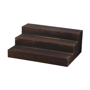 Imagem de Baoblaze Suporte de madeira para temperos, expositor de mesa com 3 níveis, porta-cupcakes, prateleira de madeira maciça para exibir ornamentos, estatuetas e