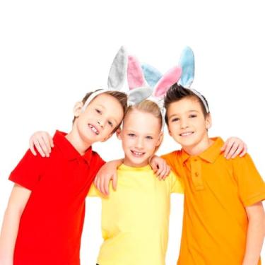 Imagem de Orelha de Coelho Tiara Fantasia Coelhinho da Páscoa