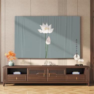Imagem de Capa de TV interna moderna e simples para todas as condições climáticas para telas LCD LED de 32-80 polegadas, tecido de poliéster macio à prova de poeira, monitores de sala de estar para uso