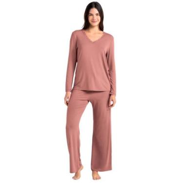 Imagem de Pijama Feminino Longo Soft She 870-11, Rosa, P