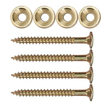 Imagem de Luqeeg Kit de Bucha de Junta de Pescoço de Guitarra Elétrica Parafuso de Virola de, Conjunto de Bucha de Junta de Pescoço de Aço Inoxidável, 4 Peças para Entusiastas de Guitarra, Fácil de Usar Em